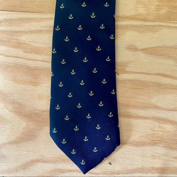 Anchors Away Embroidered Navy Blue Preppy Men’s Tie, 27/27 Collection - Picture 2 of 7